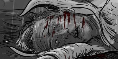 * Slow motion, crane or dolly, needs rehearsals/ want to see the glisten of the water (glimmer glass?)/ Put in reverse in post.