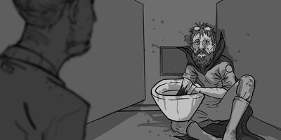 Apologies, citizen…
OTS (STATIC) - Over the shoulder of the staff member.