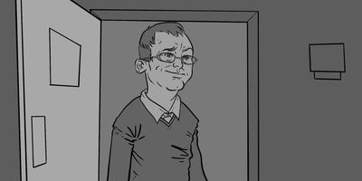 Staff member smirks.
MCU (STATIC) - Follow reaction.