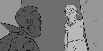 The whole conversation.
OTS (STATIC) - Over Glen’s shoulder.