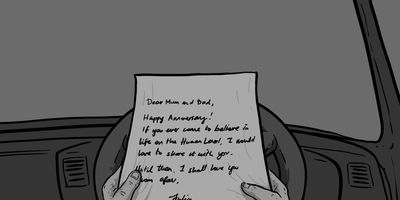 Glen perspective.
POV (Handheld) - Glen reading the letter