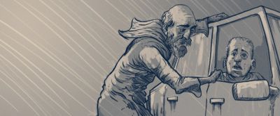 Early unused storyboard.