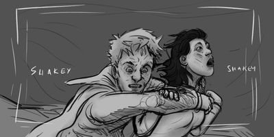 Glen peers over the edge of the cliff...